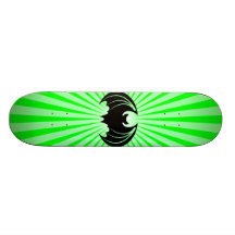 Black Bat; green Custom Skateboard
