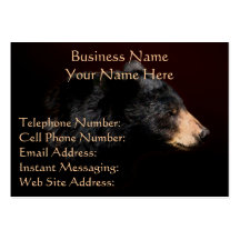 Black Bear Head Study Wildlife Business Cards
