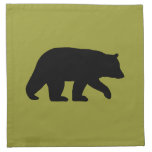 Black Bear Silhouette - Customizable Colour Printed Napkins