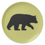 Black Bear Silhouette - Customizable Colour plates