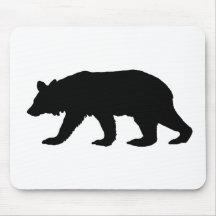 Black Bear Silhouette Mouse Pad