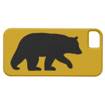 Black Bear Silhouette with Custom Background Colou