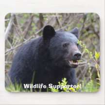 Black Bear  Wildlife Supporter Mousepad