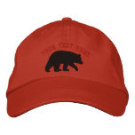 Black Bear with Customizable Text embroidered hats