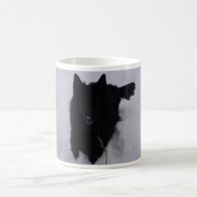 Black Belgian Shepherd in the Snow Mug