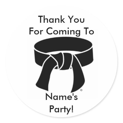 Black Belt Party Stickers by MartialArtsParty