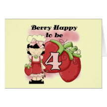 Black Berry 4th Birthday Tshirts and Gifts Greeting Card