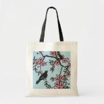 Black Bird Cherry Blossom Tree Bag