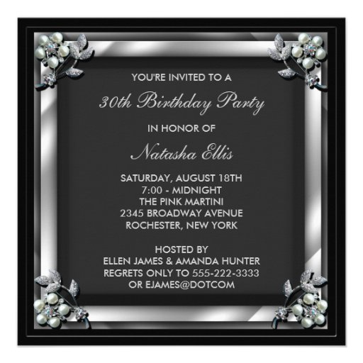 Black Birthday Event Party Invitation Template