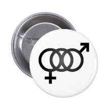 Black Bisexual Symbol Pinback Buttons