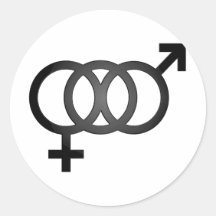 Black Bisexual Symbol Round Sticker