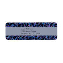 Black Blue and Purple Abstract Avery Label