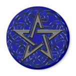 Black & Blue Celtic Pentagram Magnet