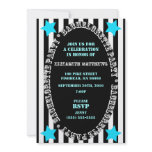 Black & Blue Circus Bachelorette Party Invitation