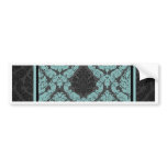 Black & Blue Mandala Abstract Fractal Collection Bumper Stickers