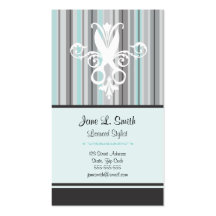 Black/Blue Stripe Scissors Business Card Templates