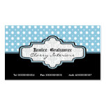 Black blue white polka dot interiors business card business cards