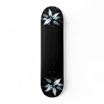 Black Blue & White Swirly Flower by Naomi