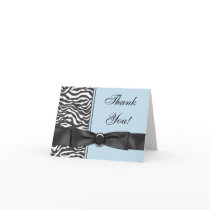 Black Blue Zebra Thank You Cards