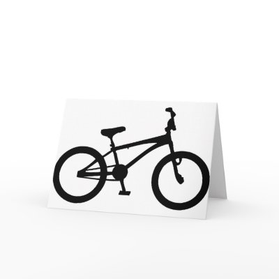 black bmx bicycle greeting card by Tomaniac