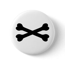 black bones crossed - death pinback buttons