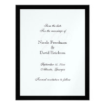 Black border monogram wedding announcement card