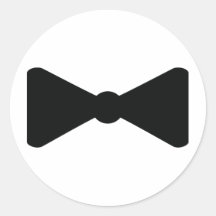 black bow tie icon round sticker