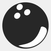 black bowling ball round sticker