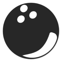 black bowling ball round sticker