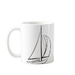 Black Brushstroke Sailboat mugs