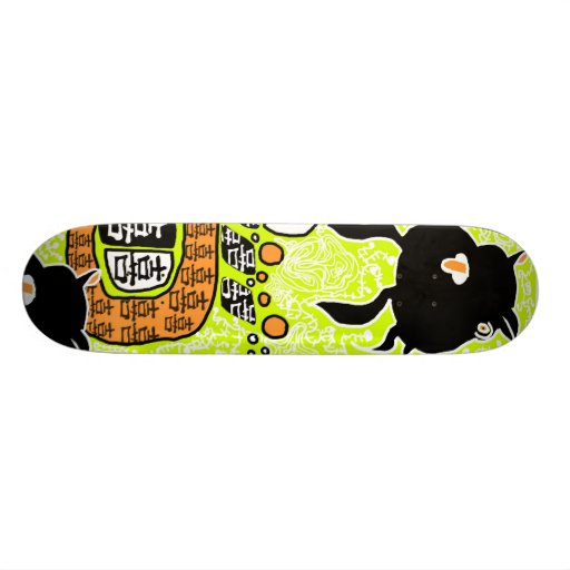 Black bubble monster 1 skate deck