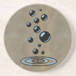 Black bubbles with blue reflection beverage coasters