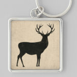Black Buck Silhouette Keychain keychains