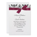 Black Burgundy Ribbon Engagement Party Invitation