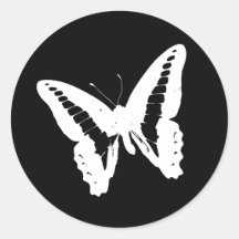 Black Butterfly Envelope Sticker Seal