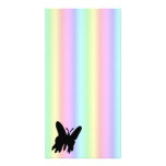 Black Butterfly on rainbow Photo Card