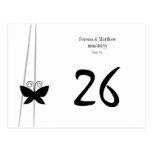 Black Butterfly Table Number postcards