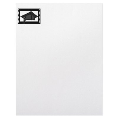 Black Cap Black Tassel Letterhead Template by GraduationStation
