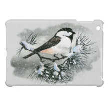 Black Capped Chickadee Bird iPad Mini Covers