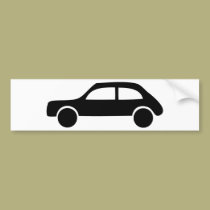 black car icon bumper stickers