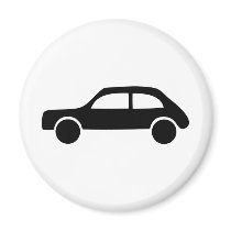 black car icon fridge magnets