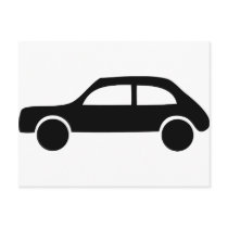 black car icon post cards