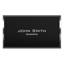 Black Carbon Fiber Songwriter Business Card