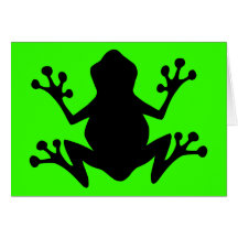 BLACK  CARTOON FROG leaping icon logo graphics Cards