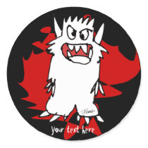 Black Cartoon Monster Personalized Label Round Stickers