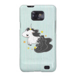Black cartoon unicorn stars Samsung Galaxy Case
