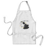 Black cartoon unicorn with stars apron aprons