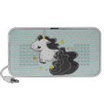 Black cartoon unicorn with stars speaker speakers