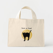 Black Cat and Harvest Moon Tote Bag