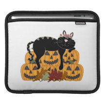 Black Cat and Pumpkins Sleeve For iPads